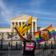 Black Person protest in front of The Supreme Court